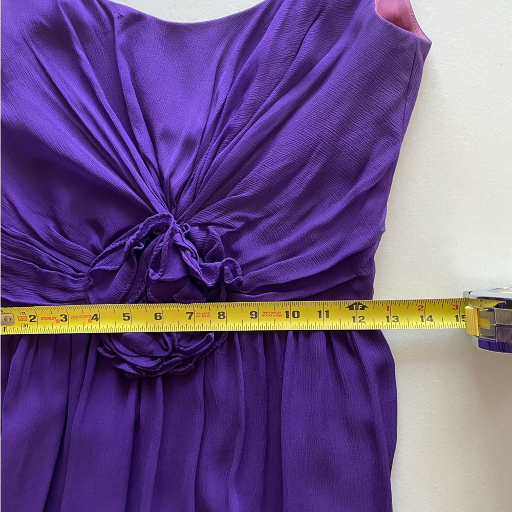 Vintage Purple Lined Crepe Formal Maxi Dress - Picture 6 of 14